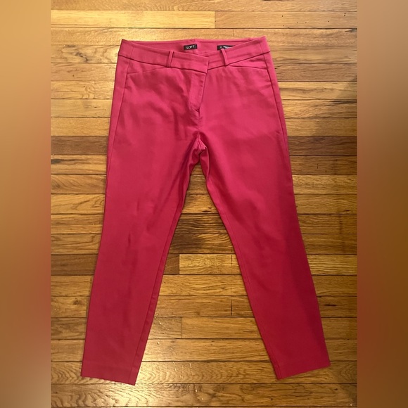 LOFT Raspberry Ankle Pants - Picture 1 of 7